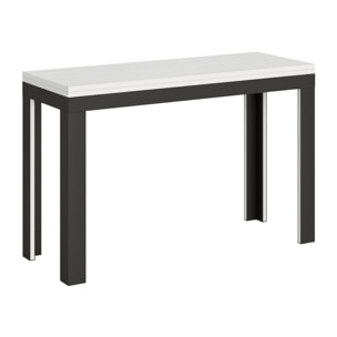 Mesa tipo libro 120/200x45/90 cm Linea Double Fresno Blanco estructura Antracita