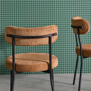 Chaise métal et tissu chenille (lot de 2) LIVIA