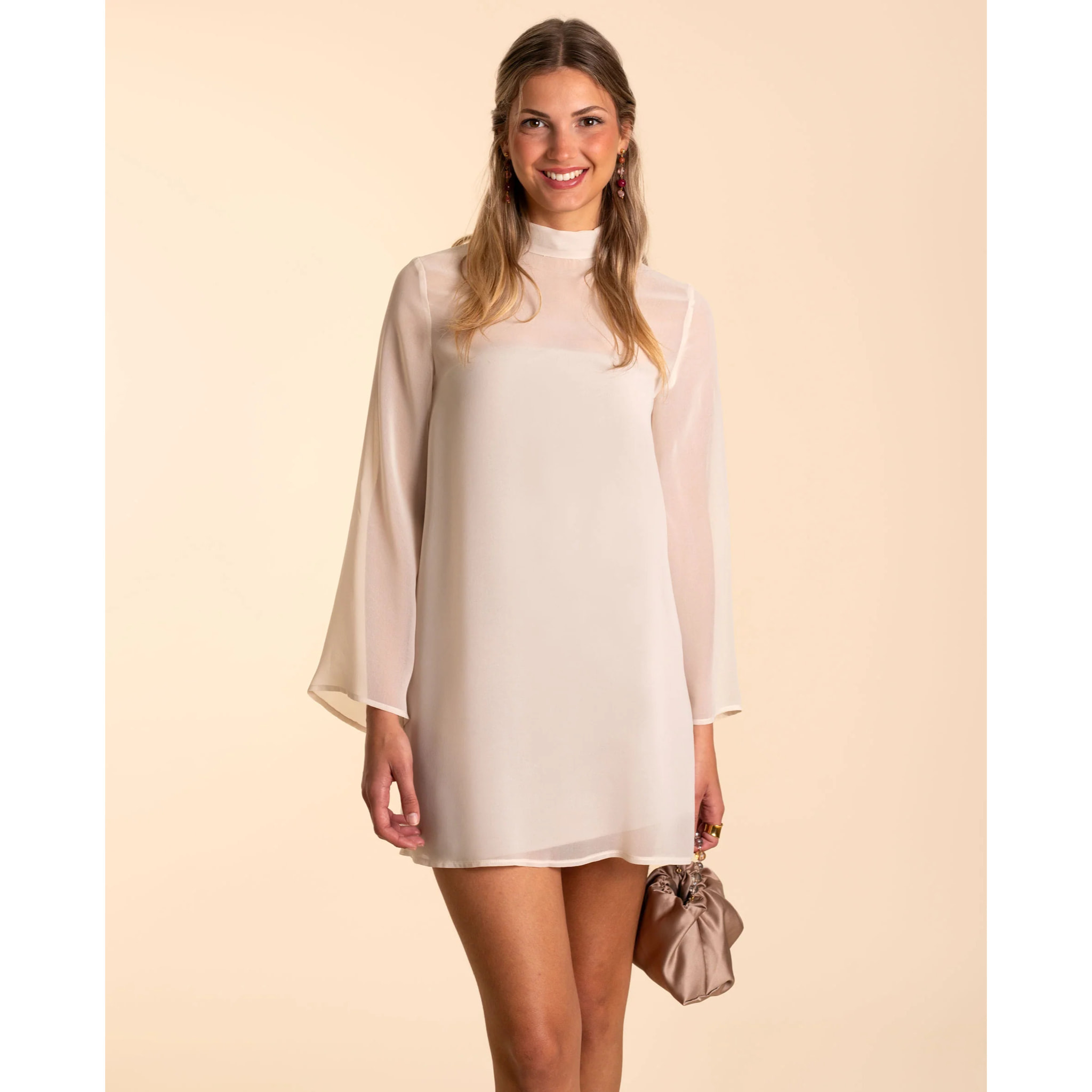 Vestido corto halter transparente