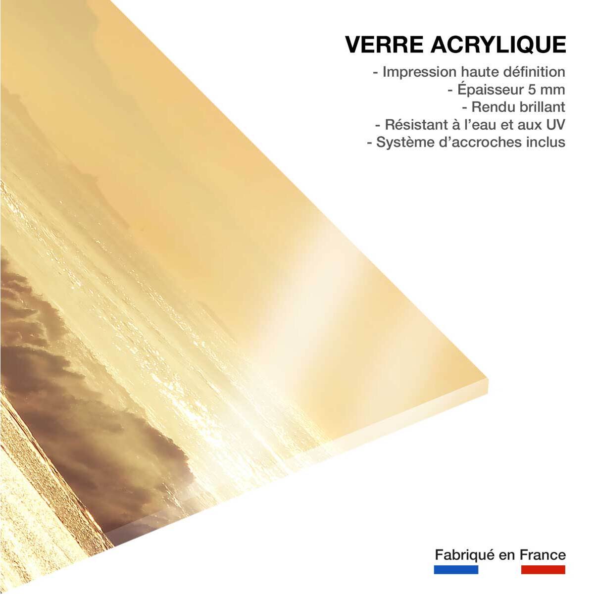 Tableau paysage ocean plage anglet  Tableau plexiglas