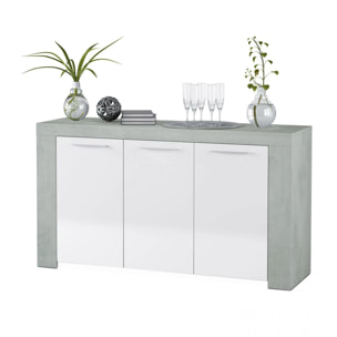 Aparador Dara Blanco Artik (Blanco Mate) - Gris Cemento