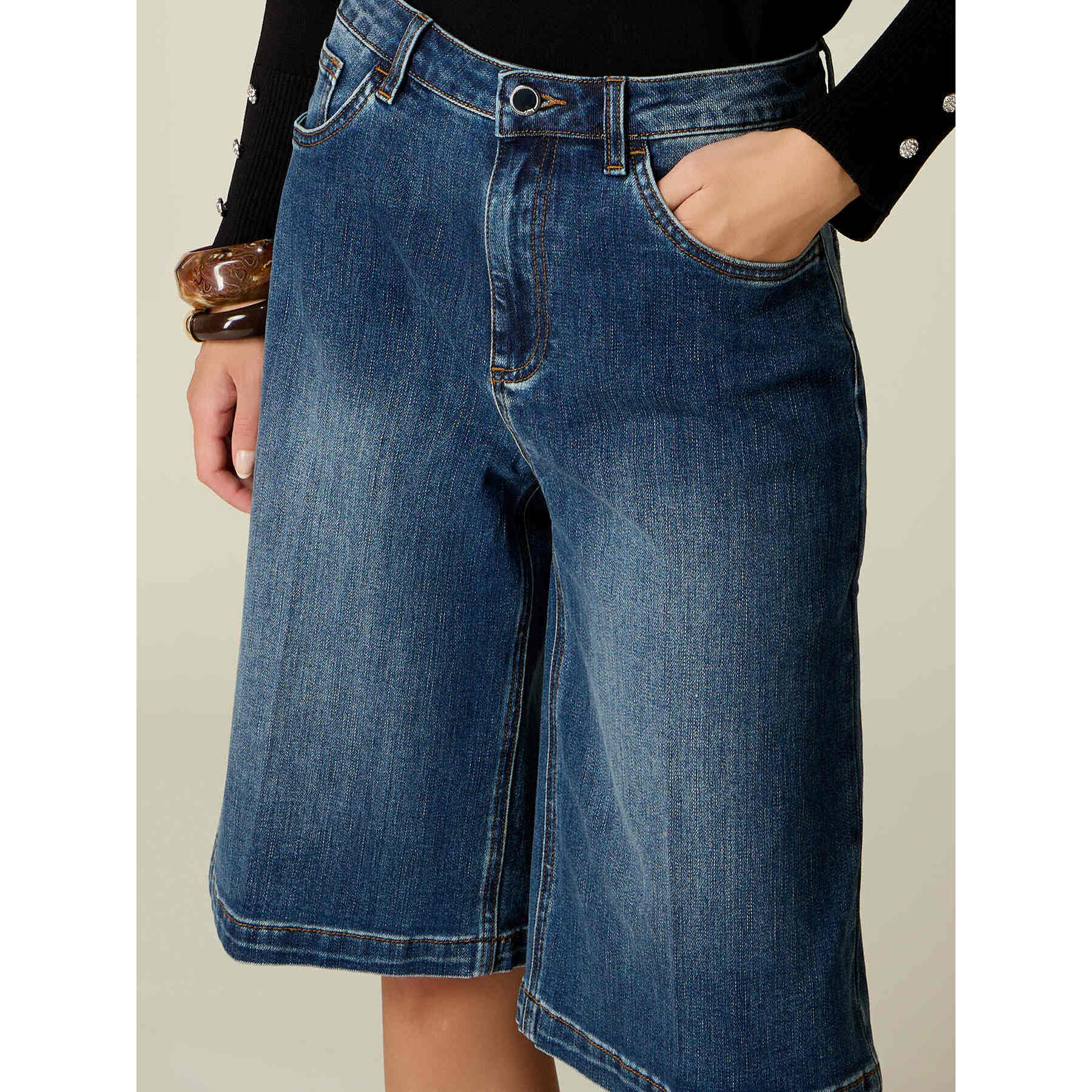 Oltre - Bermuda in denim - Blu