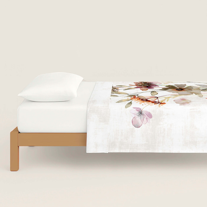 Juego de Sábanas Estampadas - 100% Algodón - Incluye 1 o 2 Fundas de Almohada + 1 Sábana Bajera - Laurie