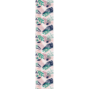 Papier peint intissé pré-encollé - TROPICAL ROSE ET BLEU MARIN - 1 rouleau