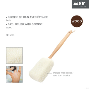 Brosse de bain en bois avec éponge exfoliante MSV