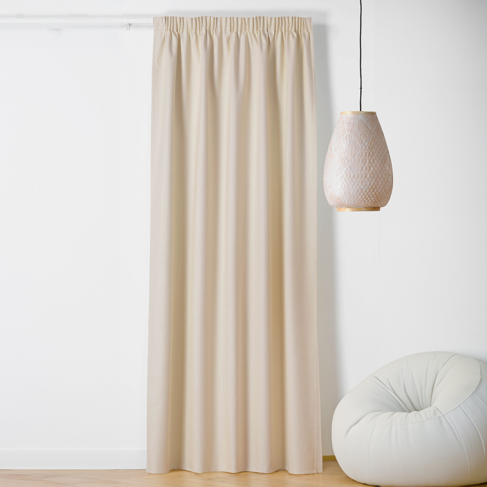 Rideau occultant galon fronceur  - Effet chiné - Ivoire