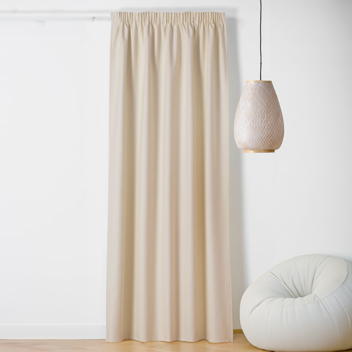 Rideau occultant galon fronceur  - Effet chiné - Ivoire