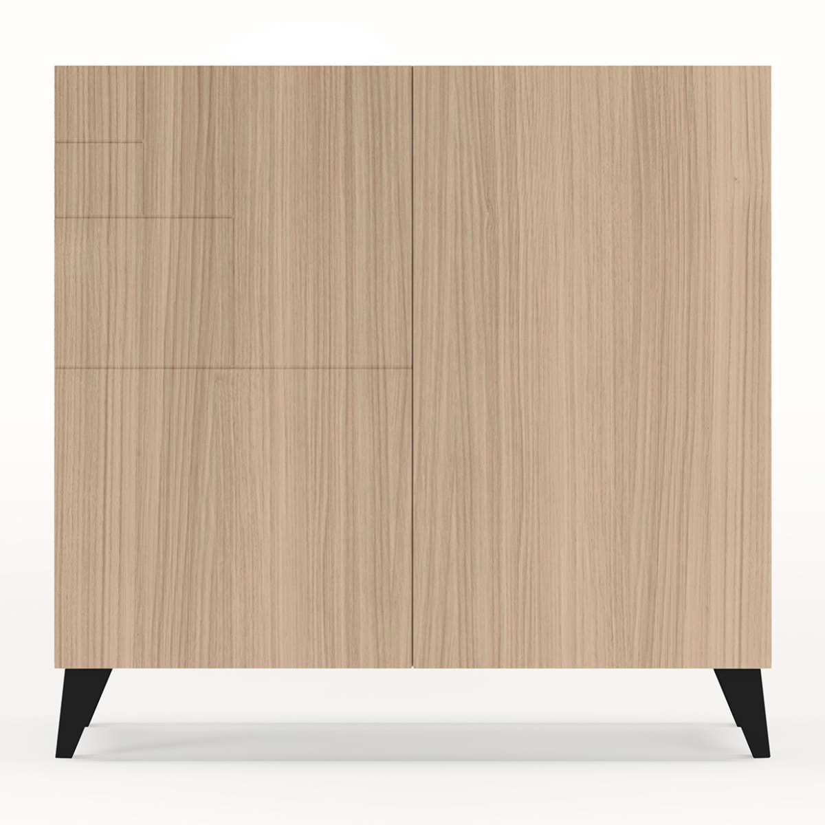 Zapatero Bergen melamina nogal claro patas negro 87x90x27 cm