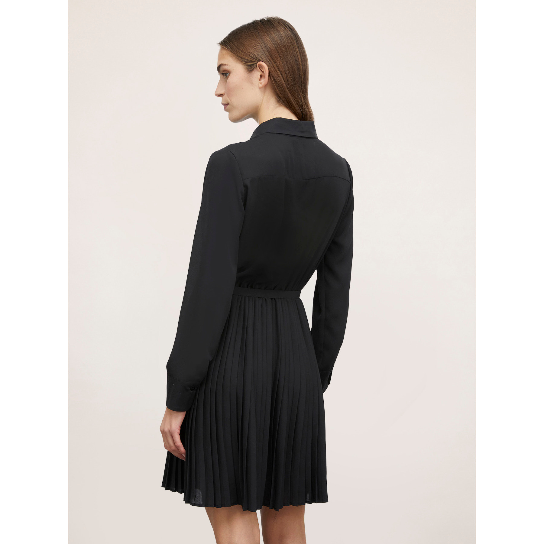 Motivi - vestido camisero de georgette - Negro