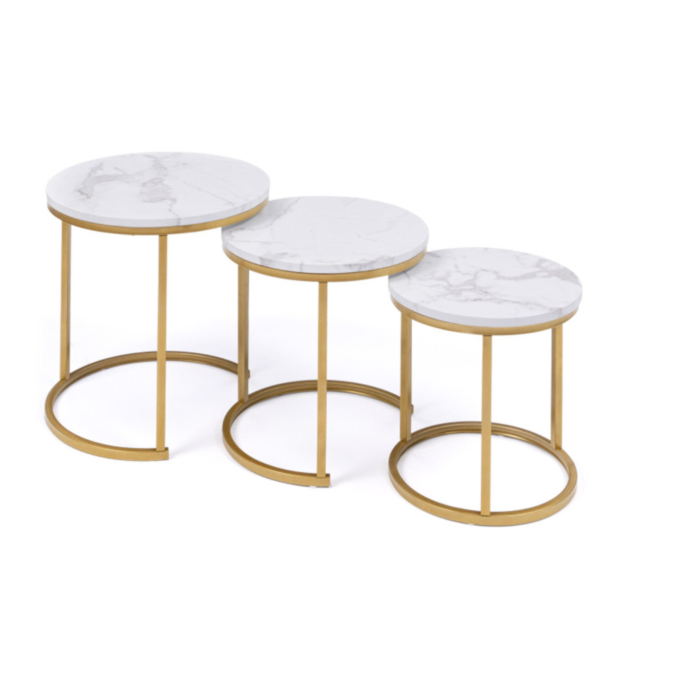 Tables basses rondes gigognes Glam - lot de 3