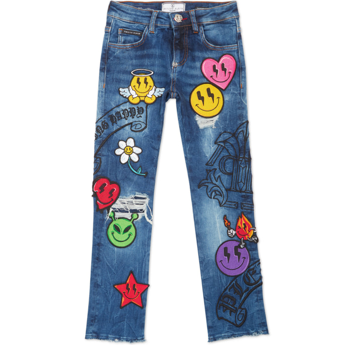 PHILIPP PLEIN Denim Trousers Loose Fit SMILE