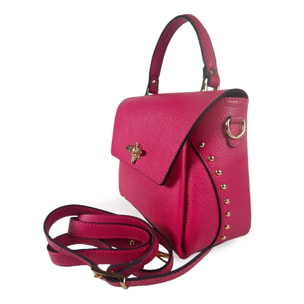 Borse Donna colore Fuxia-in pelle Made in Italy 22x22x12cm