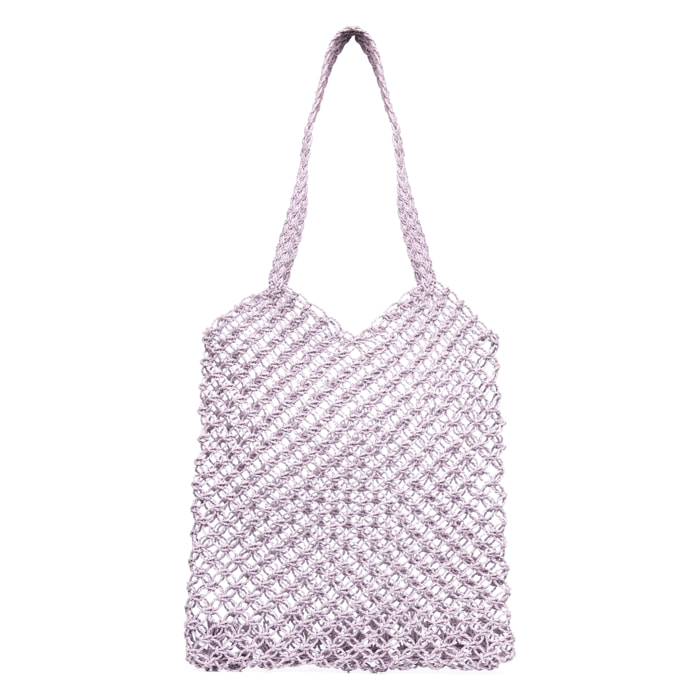 IRIA QUINTANA Borsa a Spalla da Donna Chieti. Tessuto Paglia 41x3x40 Cm. Lilla