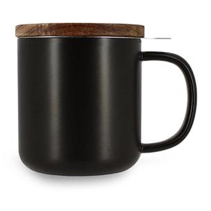 Tisanière en grès vert avec couvercle en bois d'acacia 300ml JULIET