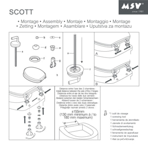 Abattant wc MDF Dog SCOTT Beige - Charnières Inox MSV