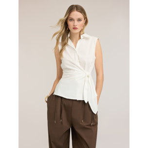Motivi - Camicia senza maniche con nodo - Bianco