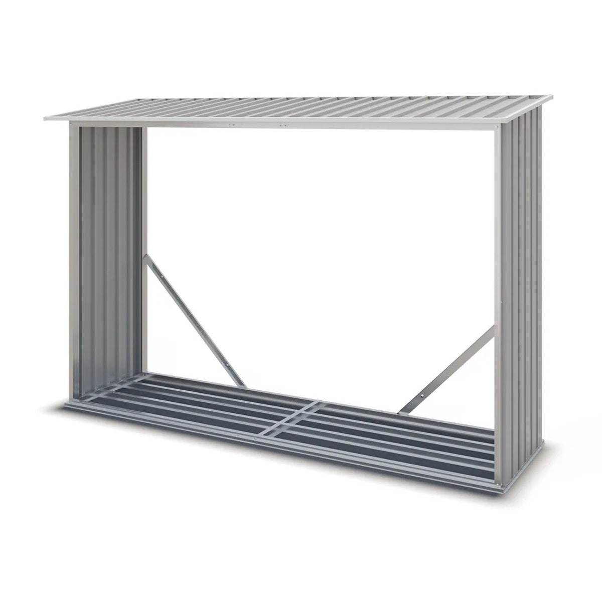 Abri à bûches métal gris 2 à 3 stères