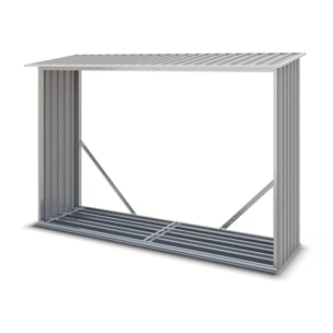 Abri à bûches métal gris 2 à 3 stères