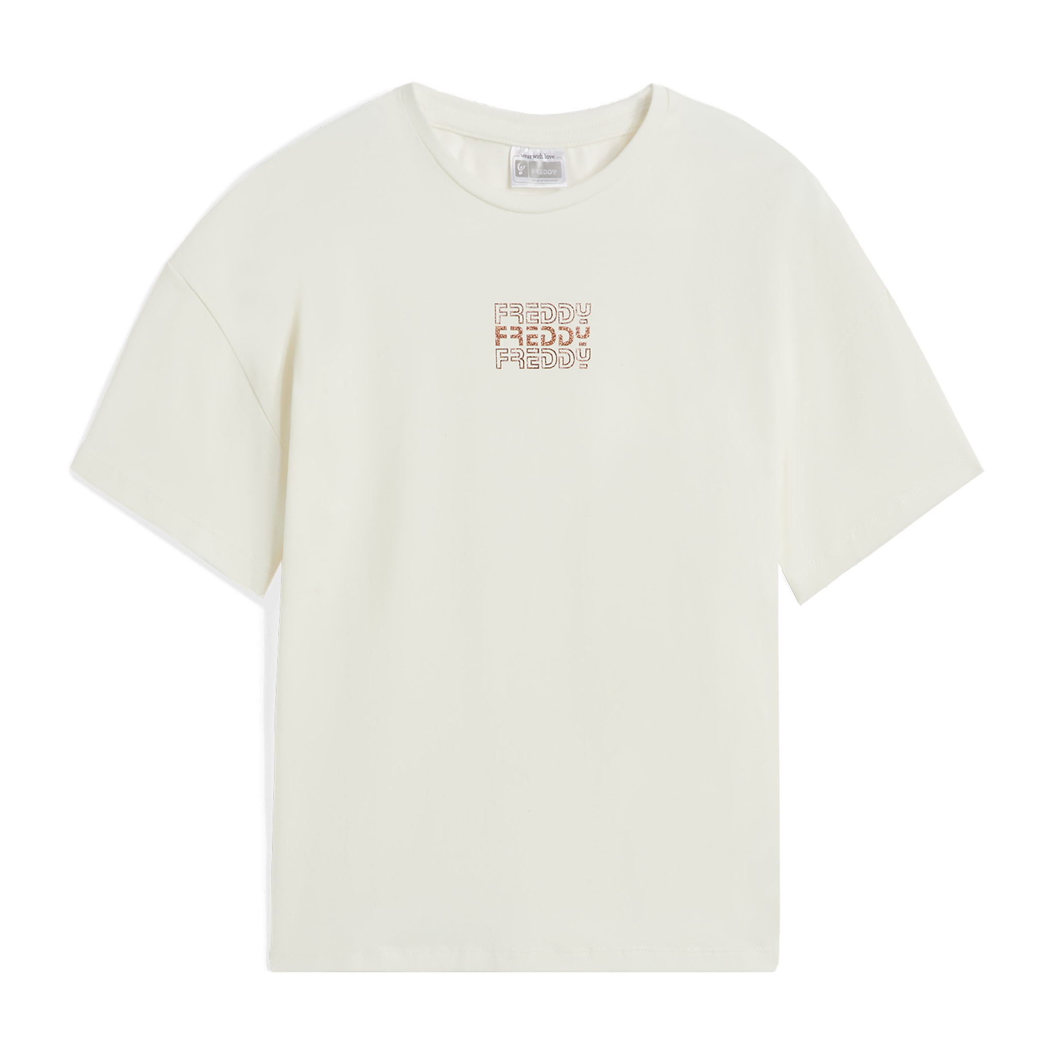 T-shirt da bambina oversize con logo specchiato