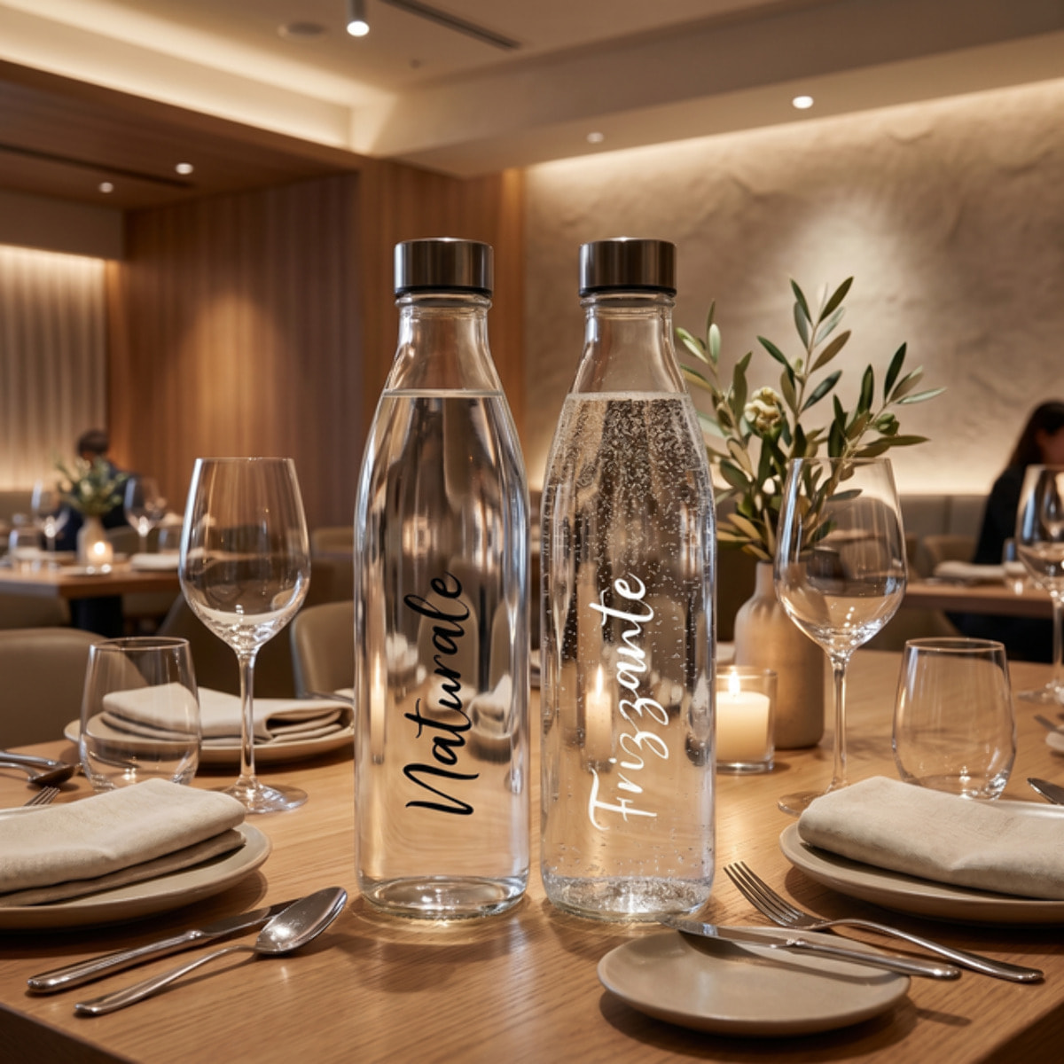Set 6 bottiglie in vetro da 1 litro con tappo in acciaio inox, bottiglie per acqua naturale e frizzante, resistenti e riutilizzabili, design elegante per tavola e frigorifero, facili da pulire, ideali per casa ristorante e ufficio