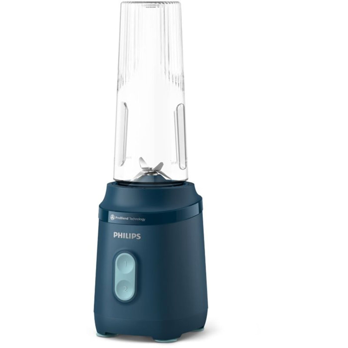Blender PHILIPS HR2672/02 Blender mixeur bleu Série 3000, x2 gourdes Blend & Go 0.6L, 350W