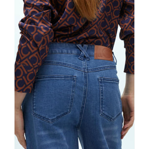 Pantaloni in Denim con Dettagli in Velluto