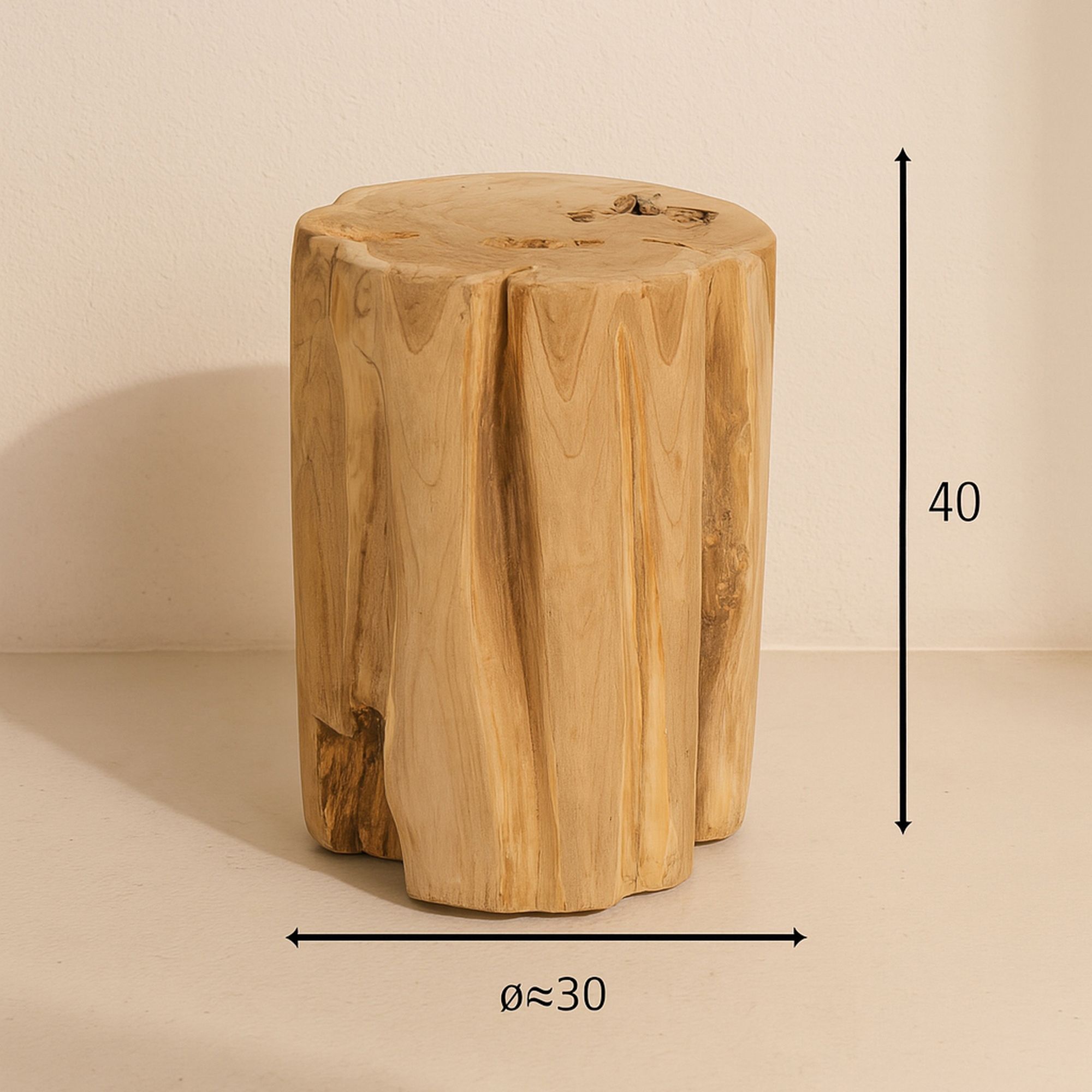 Bout de canapé en racine de teck