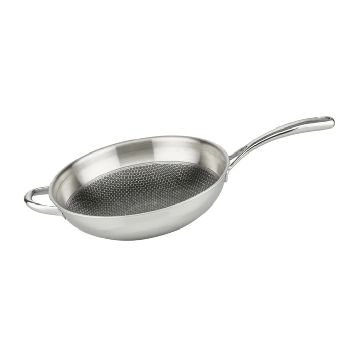 Poêle wok 30 cm en inox 18/10 Elo Relief Evolution