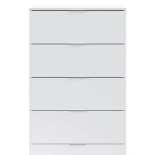 Cómoda de 5 cajones formato vertical en blanco mate 60x110 cm Akari Blanco Artik (Blanco Mate)