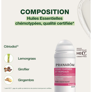 Pranarom - Roller anti-moustiques & tiques pour bébé - 30 ml