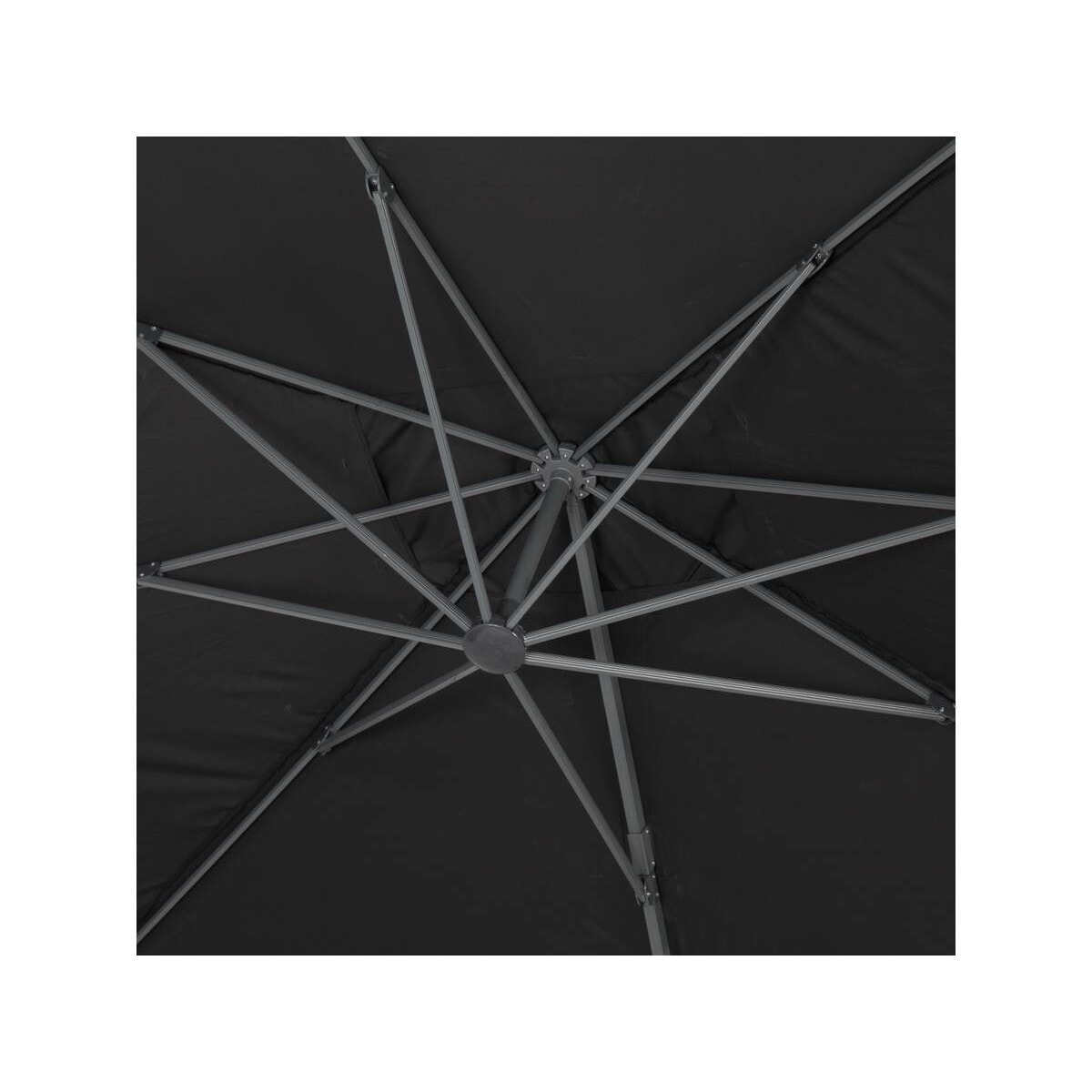 Parasol jardin déporté Alu "Sun 4" - Rectangle - 3 x 4 m + Housse de protection - Noir