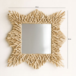 Miroir en branches de teck 80cm