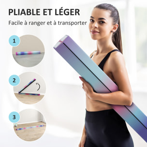 Poutre gymnastique pliable 236 cm - poutre d'équilibre antidérapante - revêtement PVC multicolore