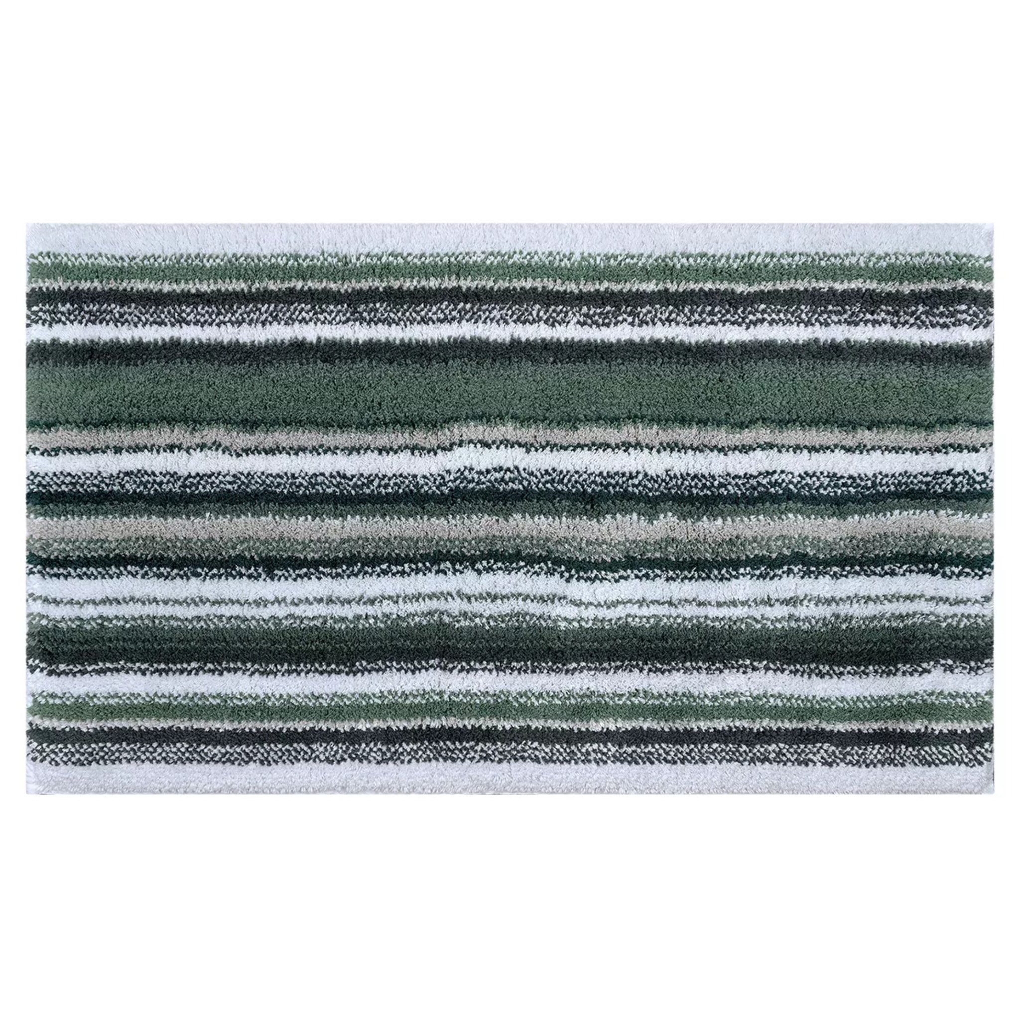 Tapis de bain pur coton 2000 g/m² rayé vert Venice vert