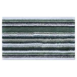 Tapis de bain pur coton 2000 g/m² rayé vert Venice vert