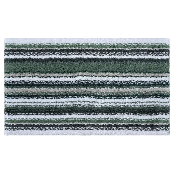 Tapis de bain pur coton 2000 g/m² rayé vert Venice vert