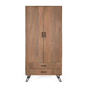 Armario de Madera de Mango 90 Cm Estilo Rústico Moderno
