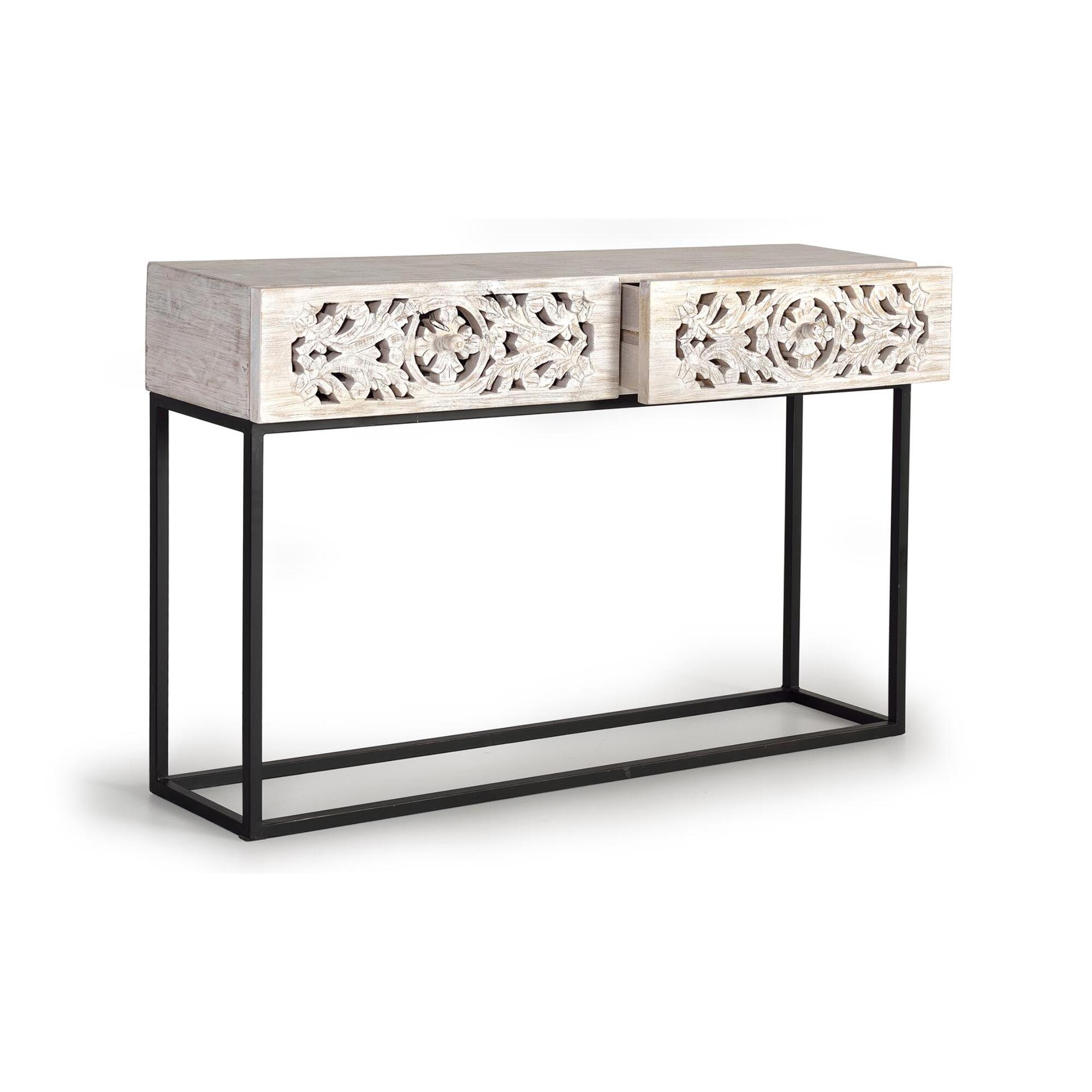 Consola - madera de mango y metal - 77x120x30cm