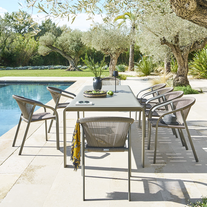 Table de jardin "Domilly" café 10 places en aluminium