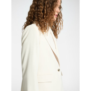 Elena Mirò - Blazer monopetto in tessuto crêpe - Bianco