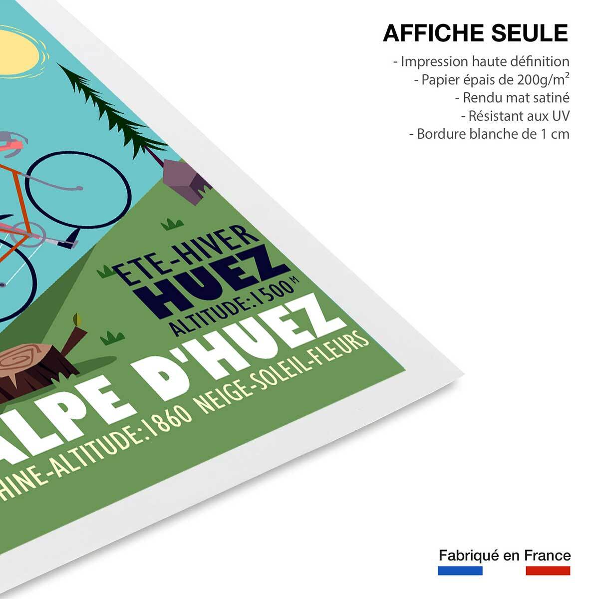 Poster de la montée de l'alpe d'huez Affiche seule