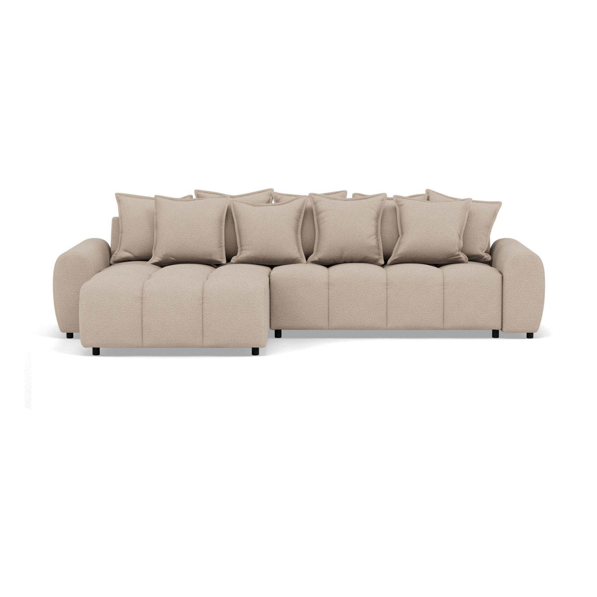 Adelaide - canapé d'angle réversible 4 places en tissu texturé - Beige