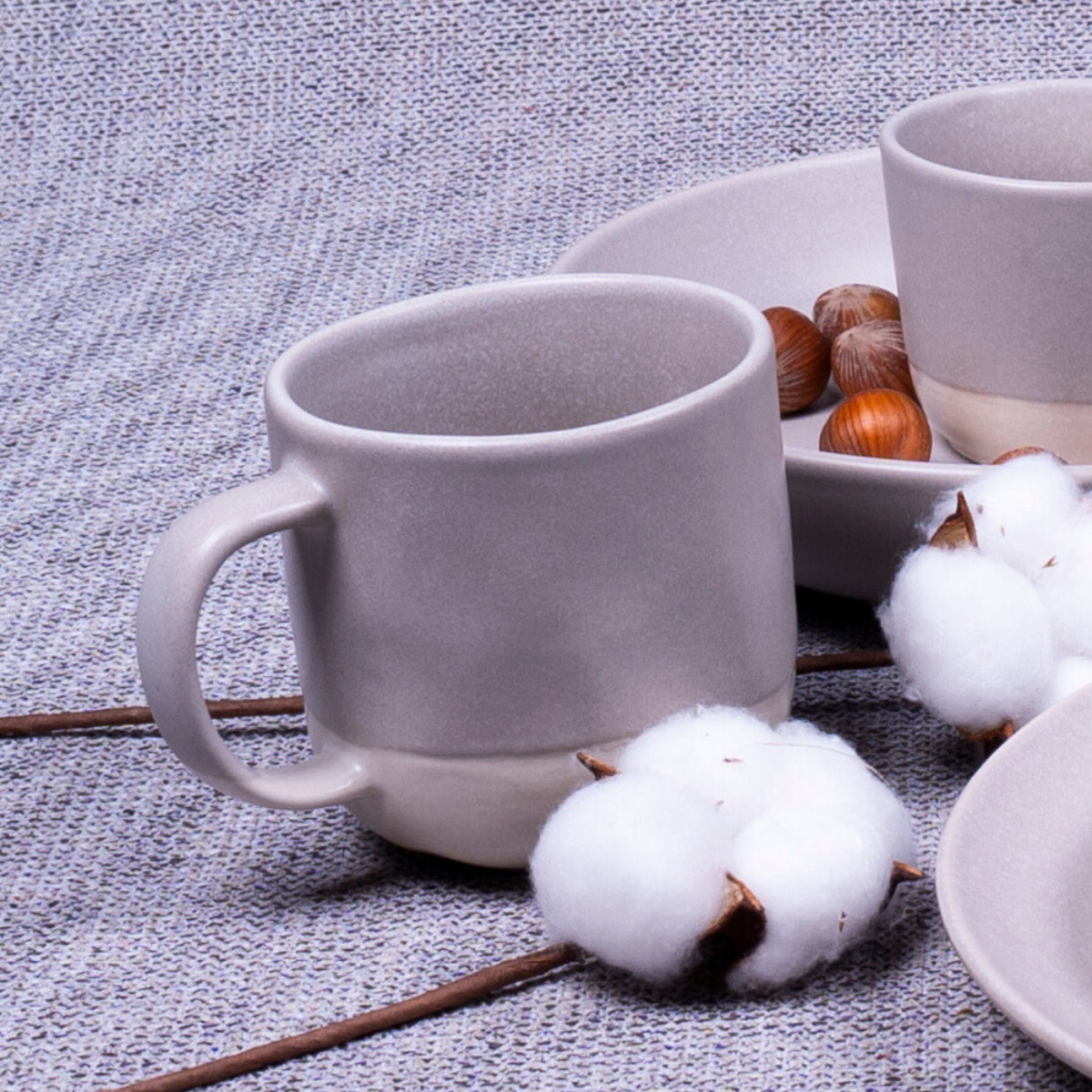 Lot de 6 mugs, TERRE DE SIENNE