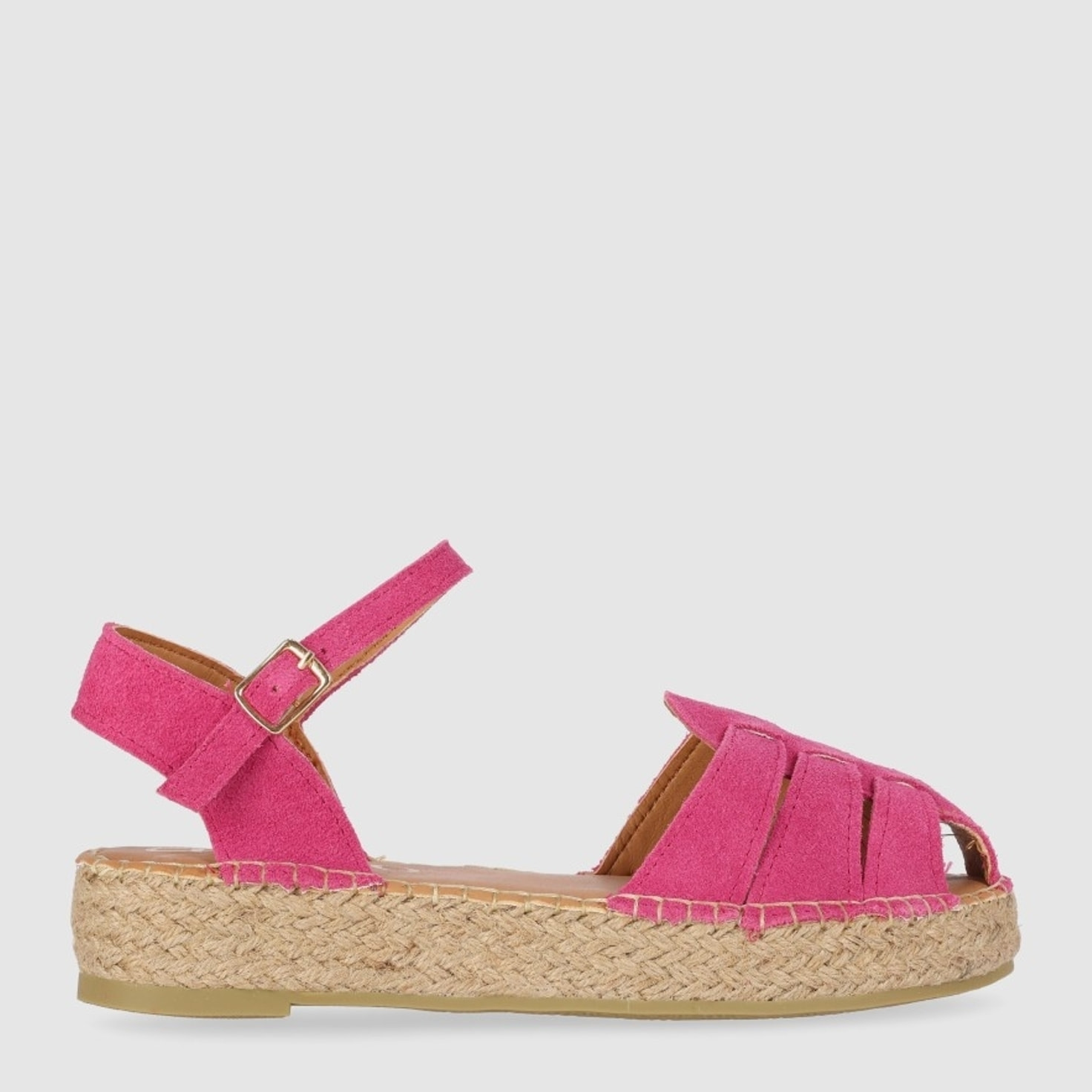 Sandalias de Serraje - Rosa - Tacón: 5 cm