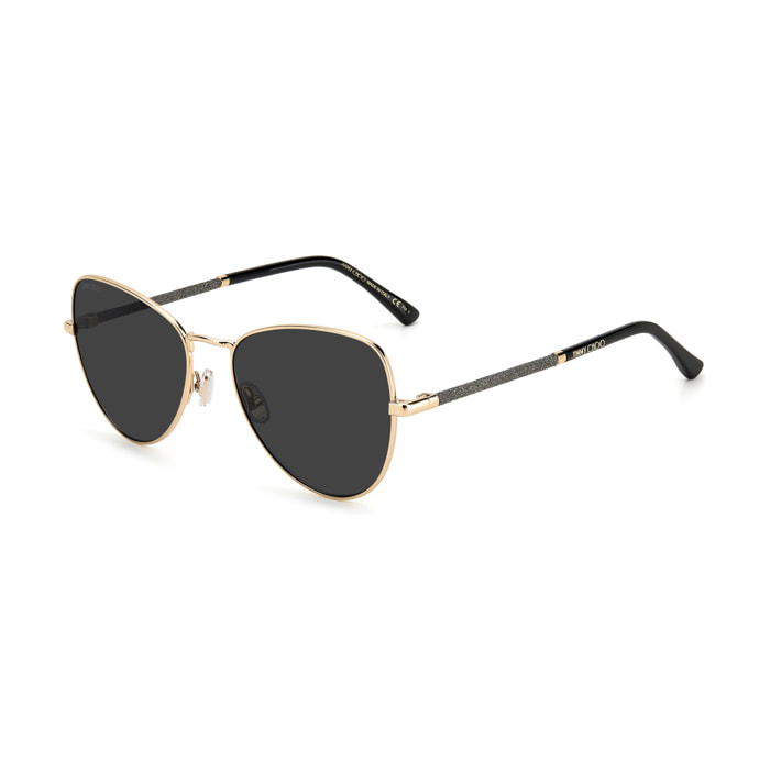 Jimmy Choo - lunettes de soleil - rose doré - Couleur des verres : gris foncé