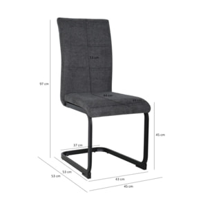 Chaise en tissu avec pied luge en métal - FABIO