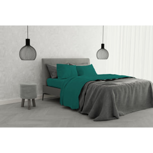 COMPLETO LETTO ELEGANT MADE IN ITALY MICROFIBRA - ACQUA MATRIMONIALE