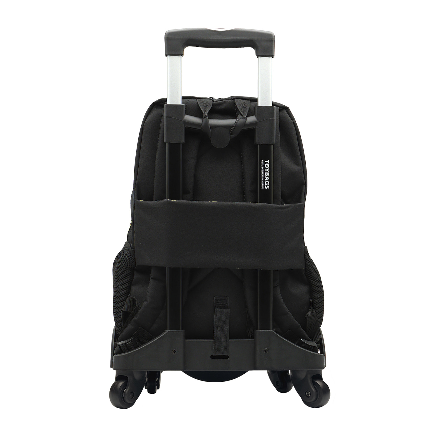 Fortnite Crazy Banana mochila primaria doble compartimento + carro  con protección lateral y stoper frontal, 4 ruedas multidireccionales.