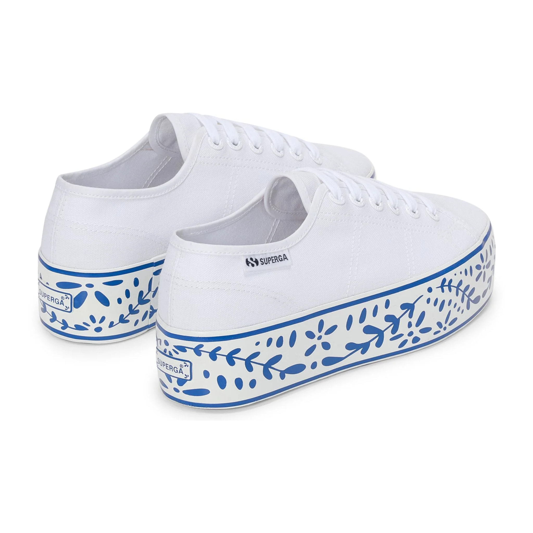 Scarpe da donna Superga Bianco 3790 Platform Ceramic Print Leggera