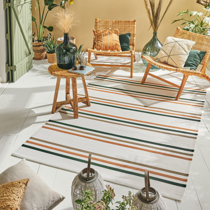 CAPRI - Tapis d'extérieur à motif rayures - Vert